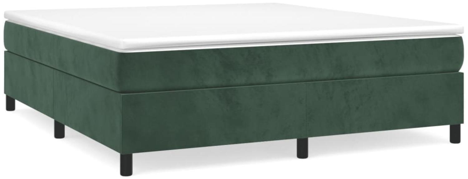vidaXL Boxspringbett, Samt dunkelgrün, 180x200 cm Bild 1