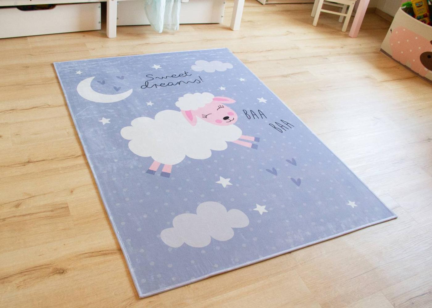 Kinderteppich Sweet Dreams - Schaf, Farbe: , Größe: 80x150 cm Bild 1