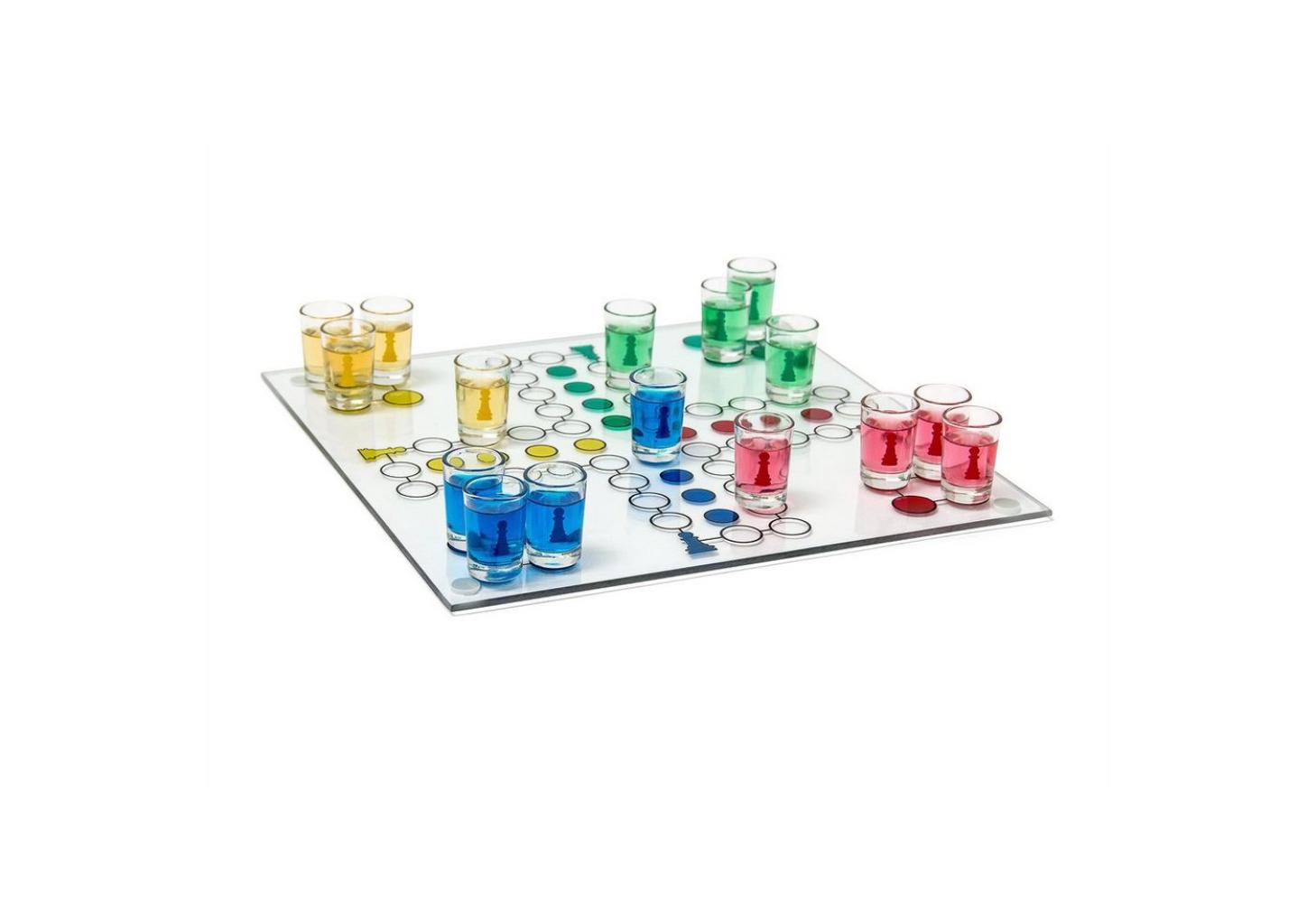 relaxdays Gläser-Set Drinking Ludo Spiel, Glas Bild 1