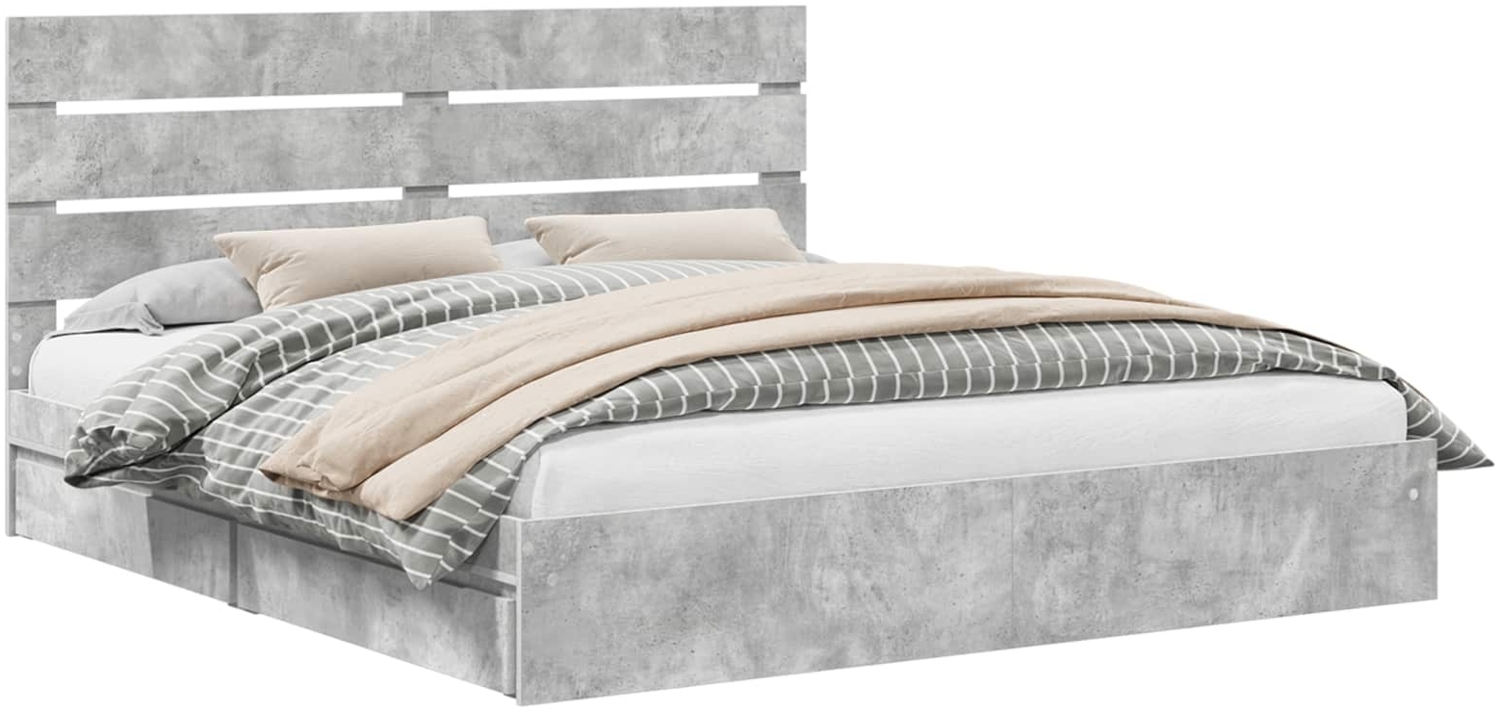 vidaXL Aufbewahrungsbett Beton Grau 200x200 cm Holzwerkstoff 3411875 Bild 1