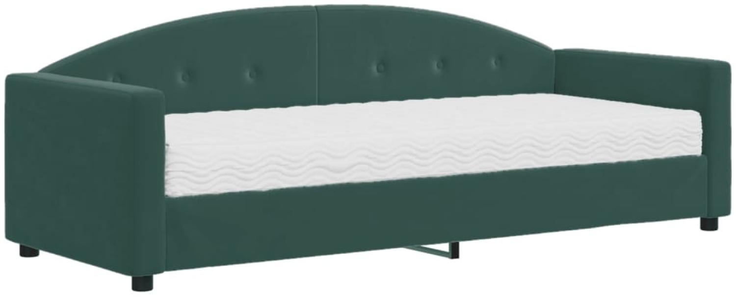 vidaXL Tagesbett mit Matratze Dunkelgrün 80x200 cm Samt 3197272 Bild 1