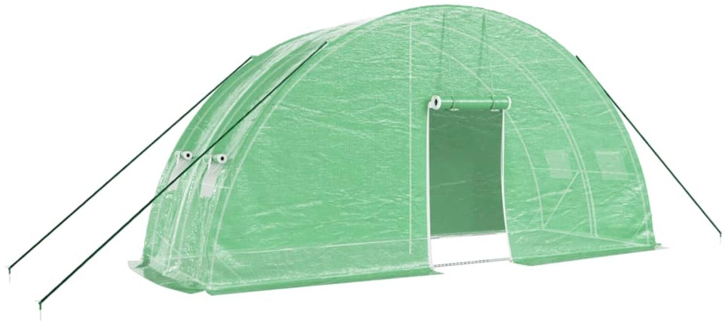 vidaXL Gewächshaus mit Stahlrahmen Grün 12 m² 6x2x2,85 m 364089 Bild 1