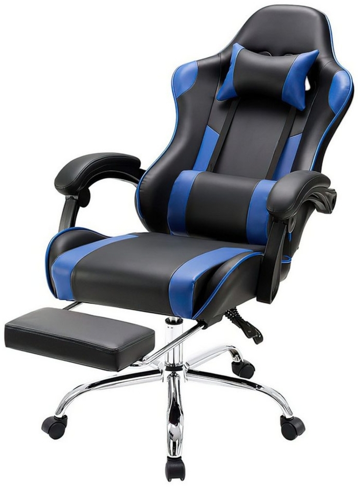 SURFOU Gaming-Stuhl Chair PU-Leder Sessel Computerstuhl Computer Bürostuhl Office Chair (Racing Gamer Stuhl 113kg), Belastbarkeit 90-120°Rückenlehne Einstellbar Ergonomischer Bild 1