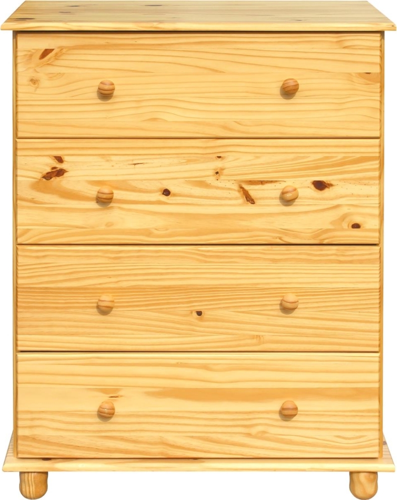 Kommode Kiefer massiv Natur 4 Schubladen Bild 1
