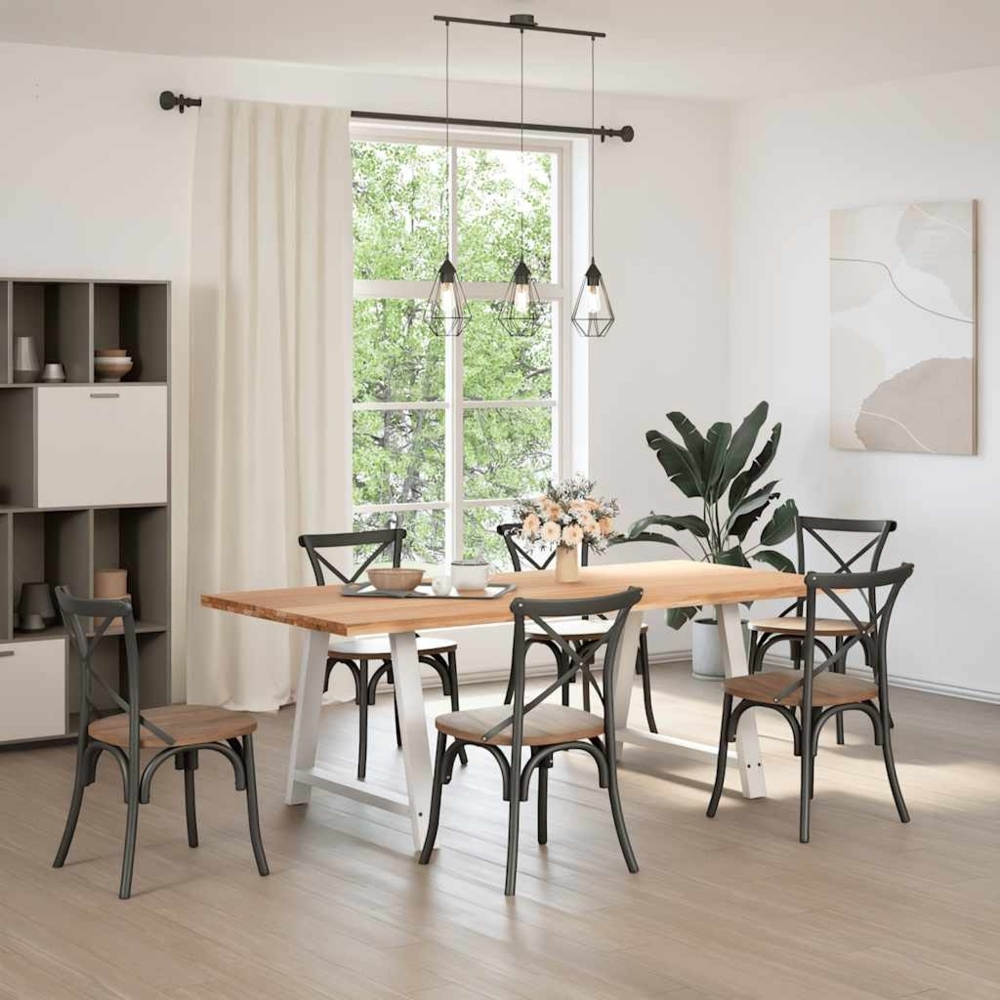 vidaXL Esstisch Hellbraun 220x100x74 cm Massivholz Eiche Rechteckig 3304669 Bild 1