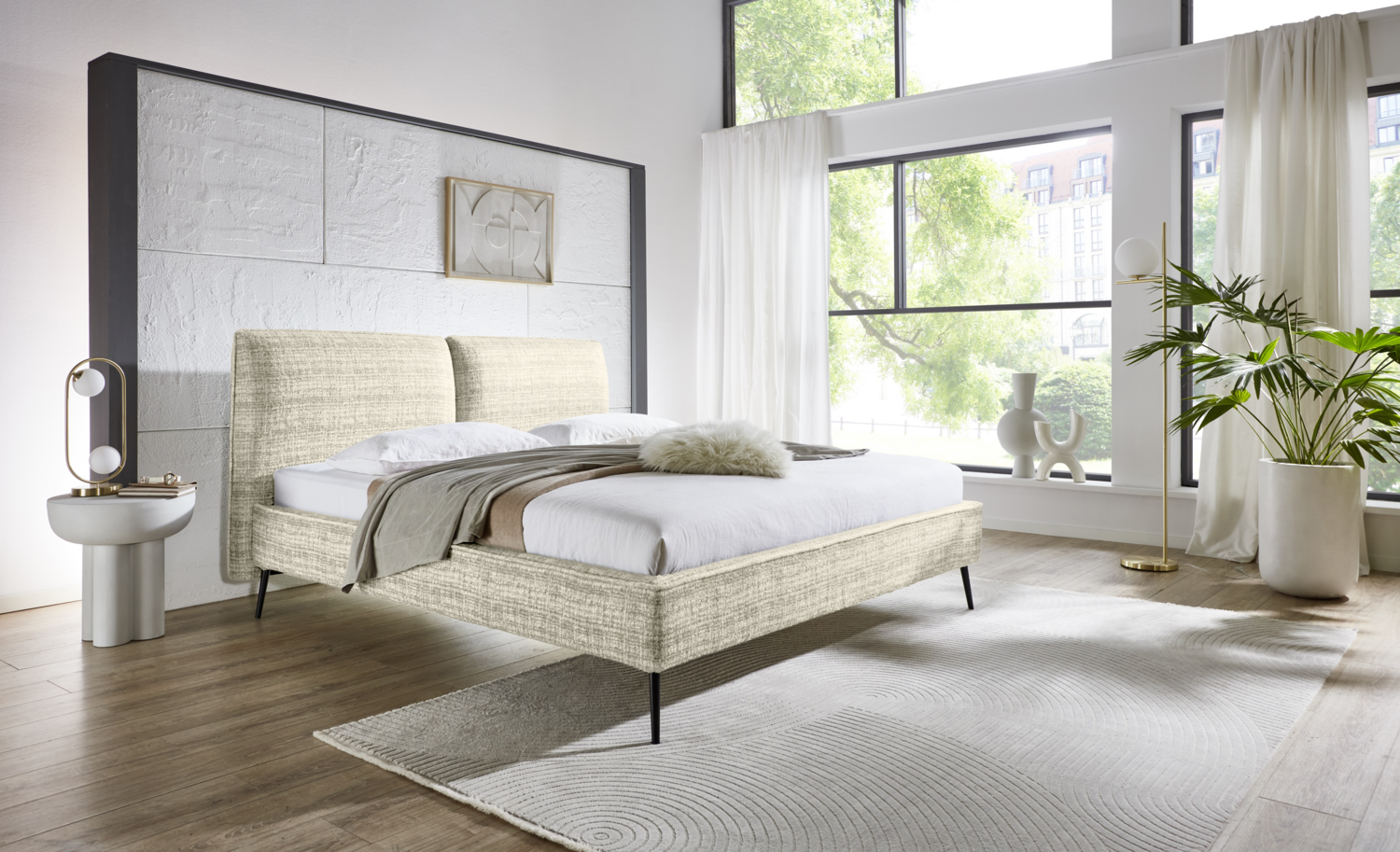 Meise Möbel Polsterbett Infinity, 160x200 cm, sand Bild 1