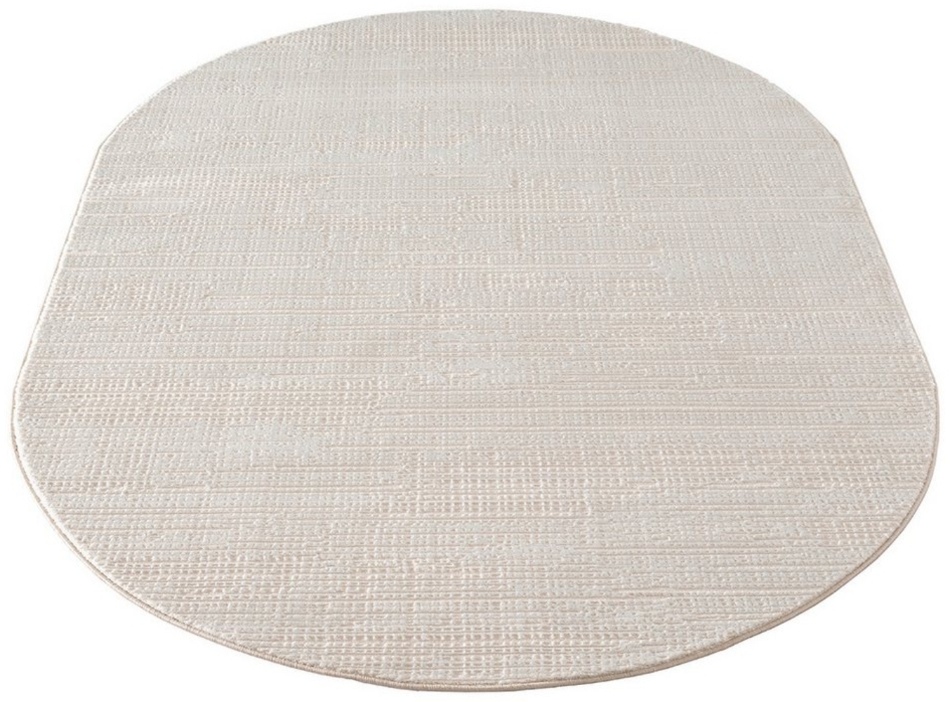 Carpetilla Designteppich Designer Wohnzimmer Teppich abstrakte Oval Musterung Weiß_Cream, Rechteckig, Höhe: 12 mm Bild 1