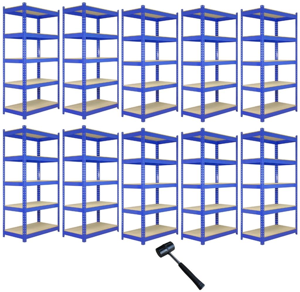 10 x Q-Rax Lagerregal in Blau 120 x 50 x 180cm Bild 1