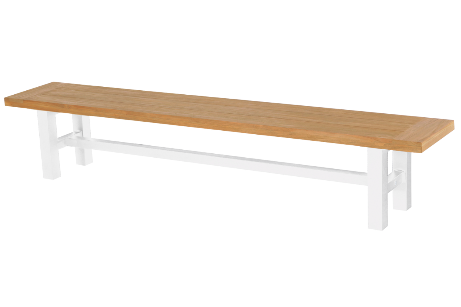 Gartenbank Sophie Yasmani (royal white / natural teak 240 cm) Bild 1