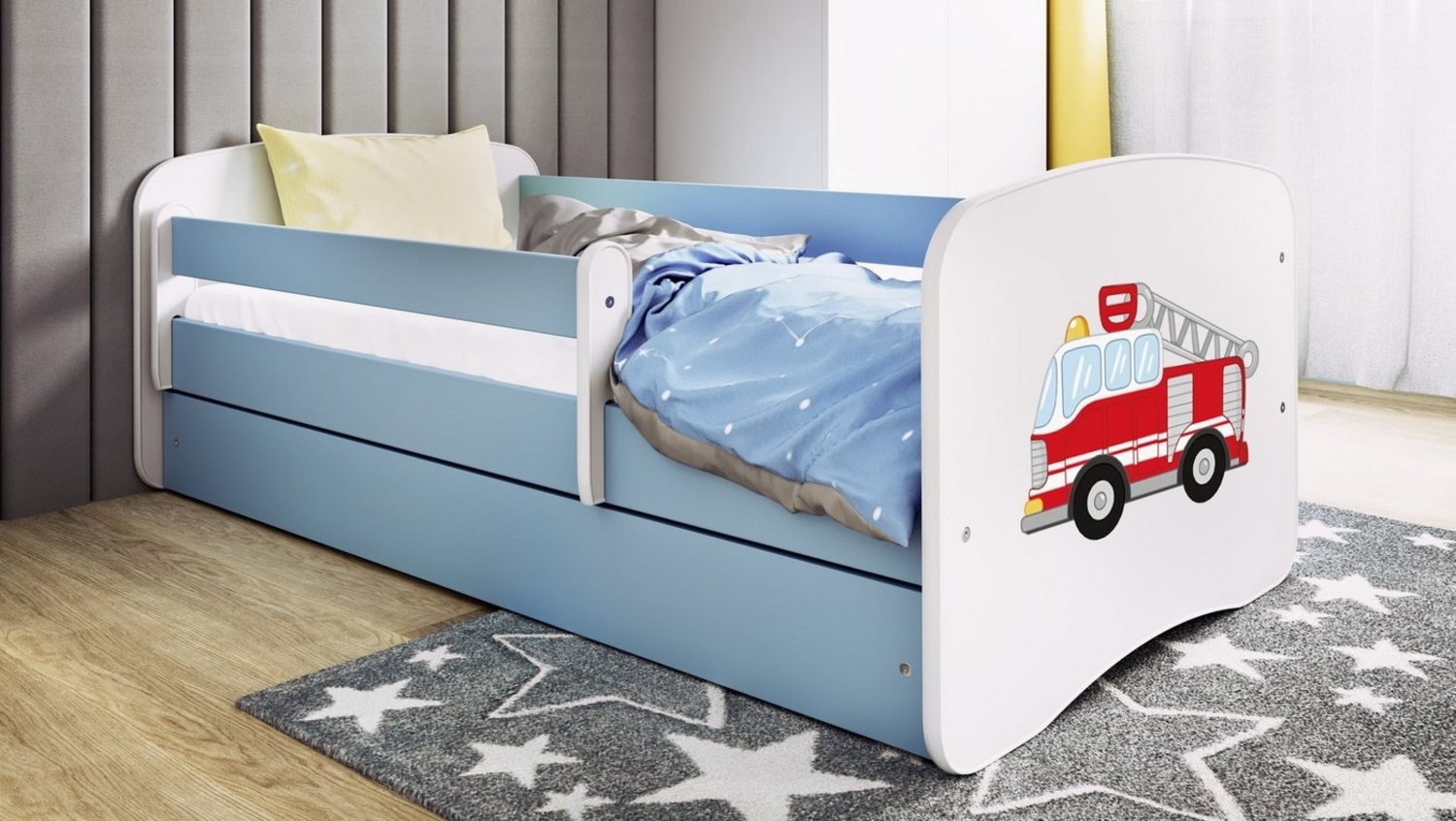 Bjird Kinderbett Babydream 180x80 cm 160x80 cm 140x70 cm (optional mit Matratze, mit Schublade Rausfallschutz und Lattenrost), verschieden Farben und Varianten für Mädchen und Jungen Bild 1