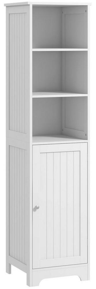 HOMCOM Badkommode Badezimmerschrank, Badschrank mit 3 offenen Fächern, 1 Schrankfächer (Aufbewahrungsschrank, 1 St, Bad Hochschrank), für Badezimmer, Wohnzimmer, Weiß Bild 1