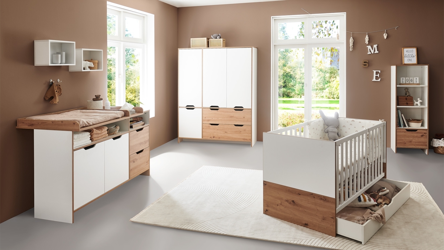 Babymöbel-Megaset »Maxim« 7-teilig, Artisan Oak / Kreideweiß, Arthur Berndt Bild 1