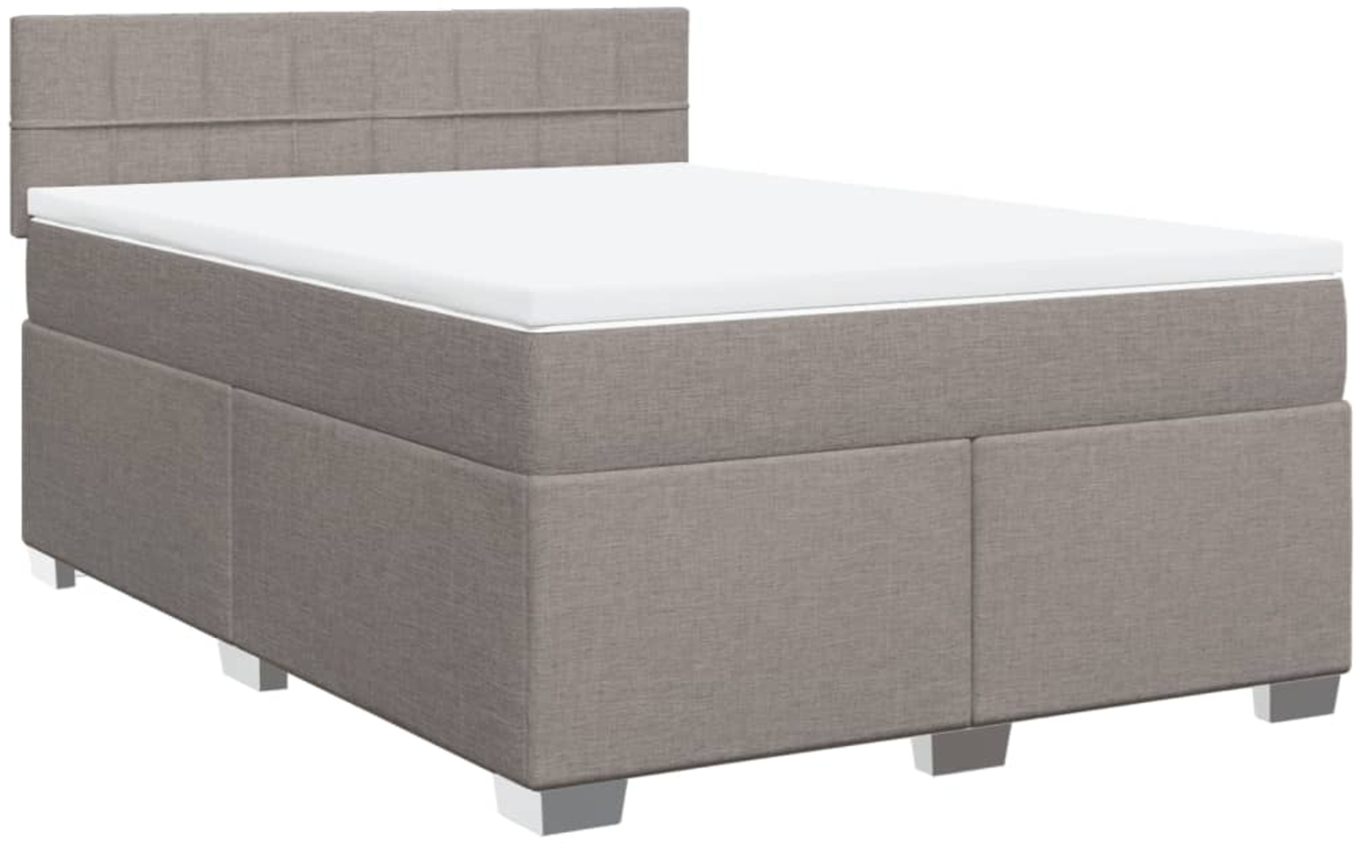vidaXL Boxspringbett mit Matratze Taupe 140x200 cm Stoff 3285915 Bild 1