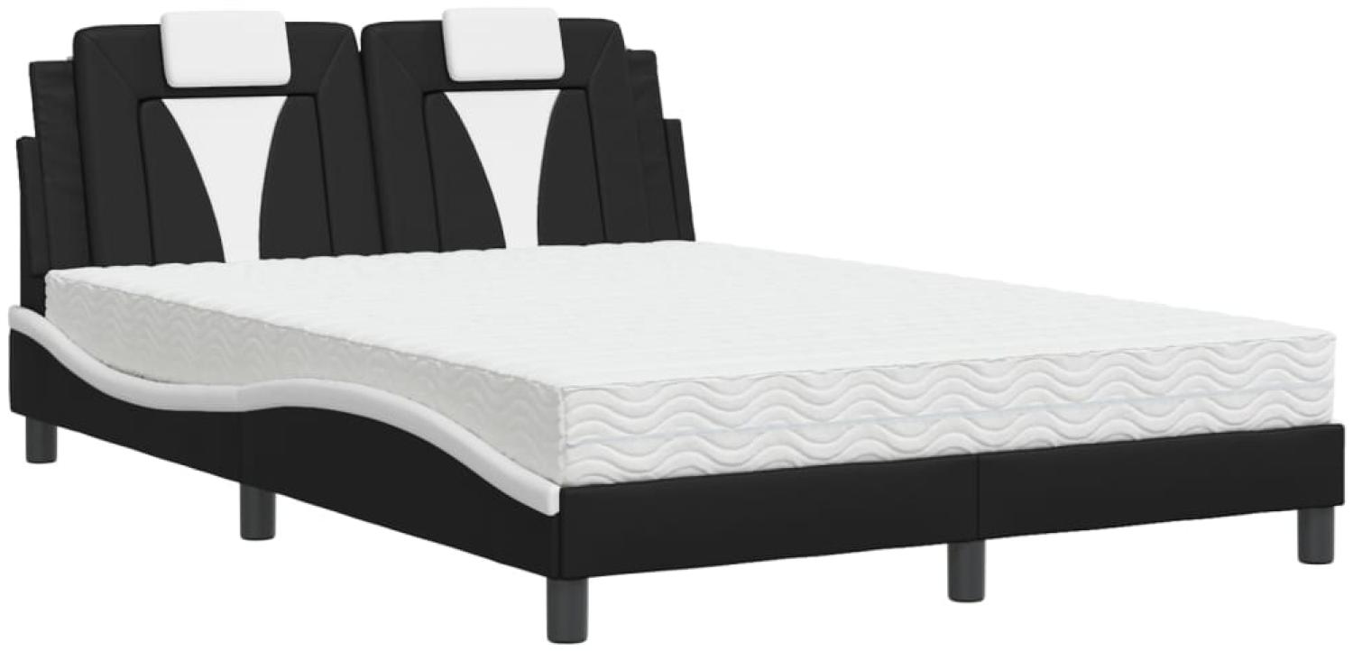 vidaXL Bett "Viana" mit Matratze Schwarz und Weiß 120x200 cm Kunstleder 3208787 Bild 1