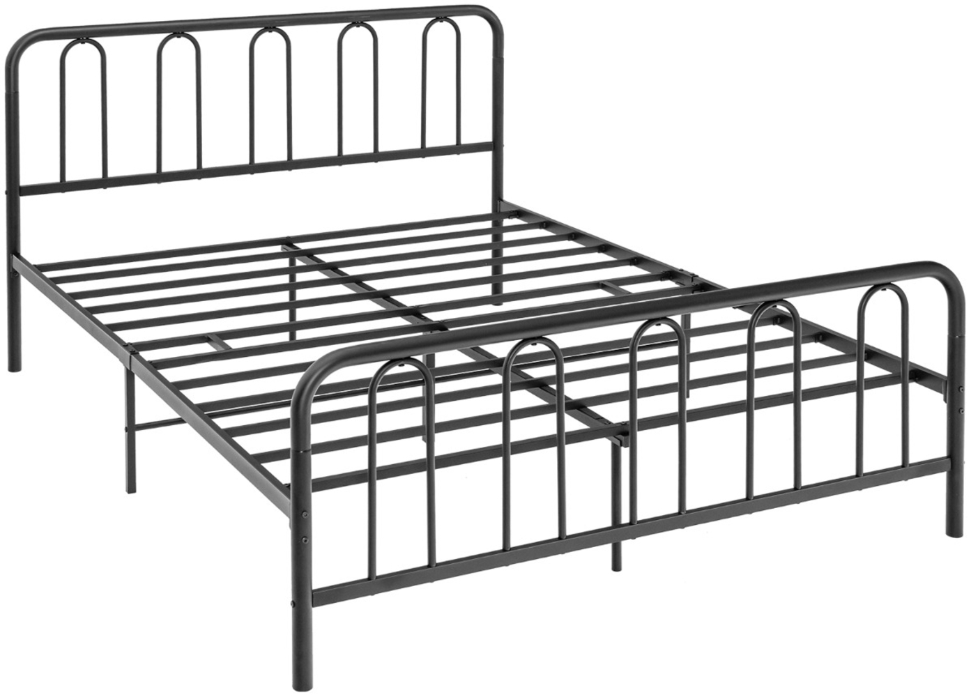 Bettrahmen aus Metall Modernes Plattformbett mit Stauraum 208 x 164 x 101 cm Schwarz Bild 1