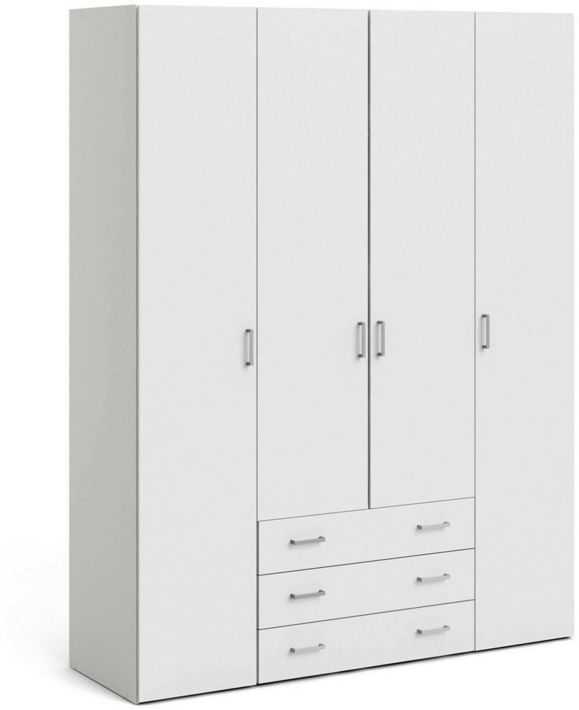 Dmora Großer Kleiderschrank Amoruccio, Schlafzimmermöbel, Schrank, Garderobe, 154x50 h200 cm, Weiß Bild 1