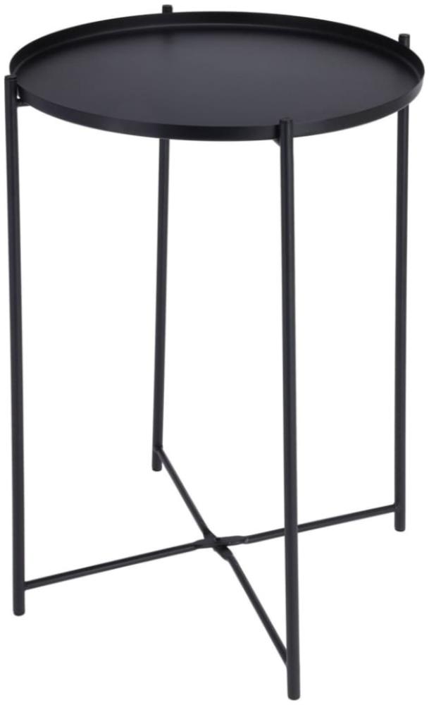 ProGarden Beistelltisch Rund 35x47 cm Schwarz 446764 Bild 1