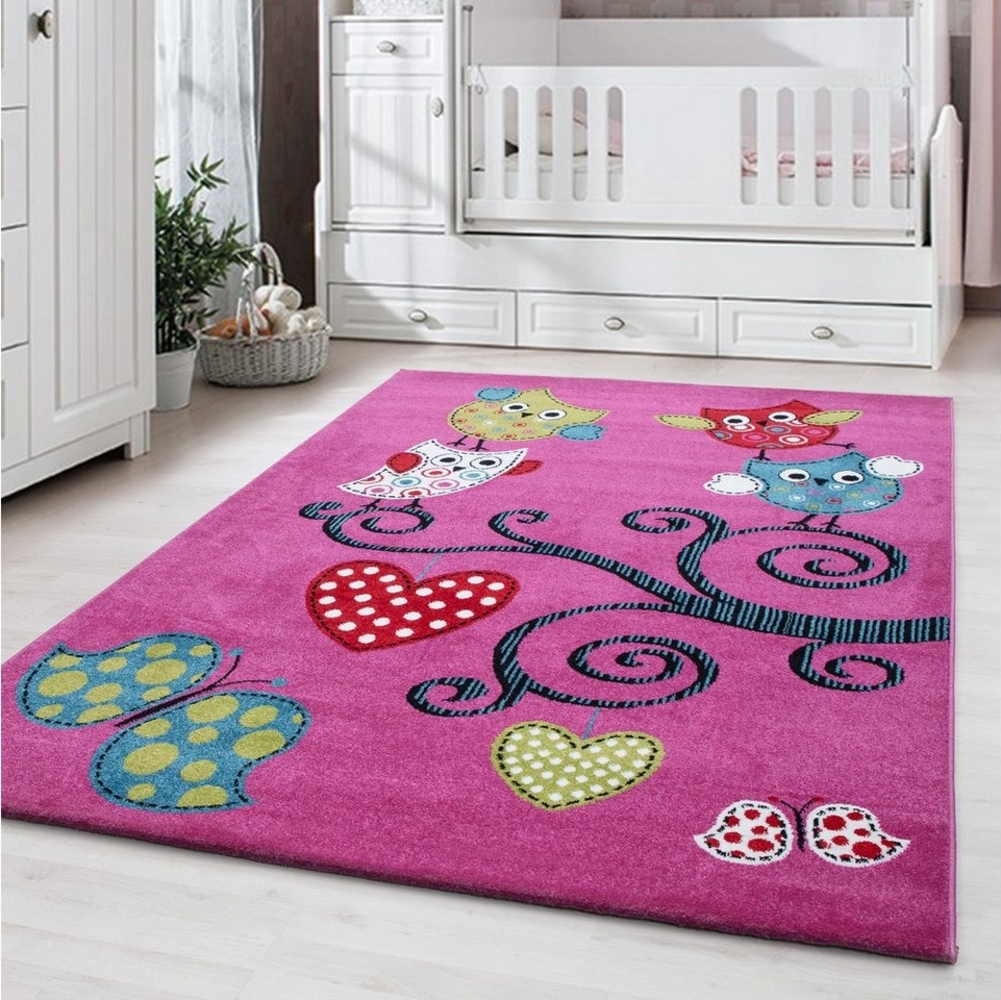 Carpettex Kinderteppich Eulen-Design, Läufer, Höhe: 11 mm, Kinderteppich Eule-Design Baby Teppich Kinderzimmer Pflegeleicht Bild 1