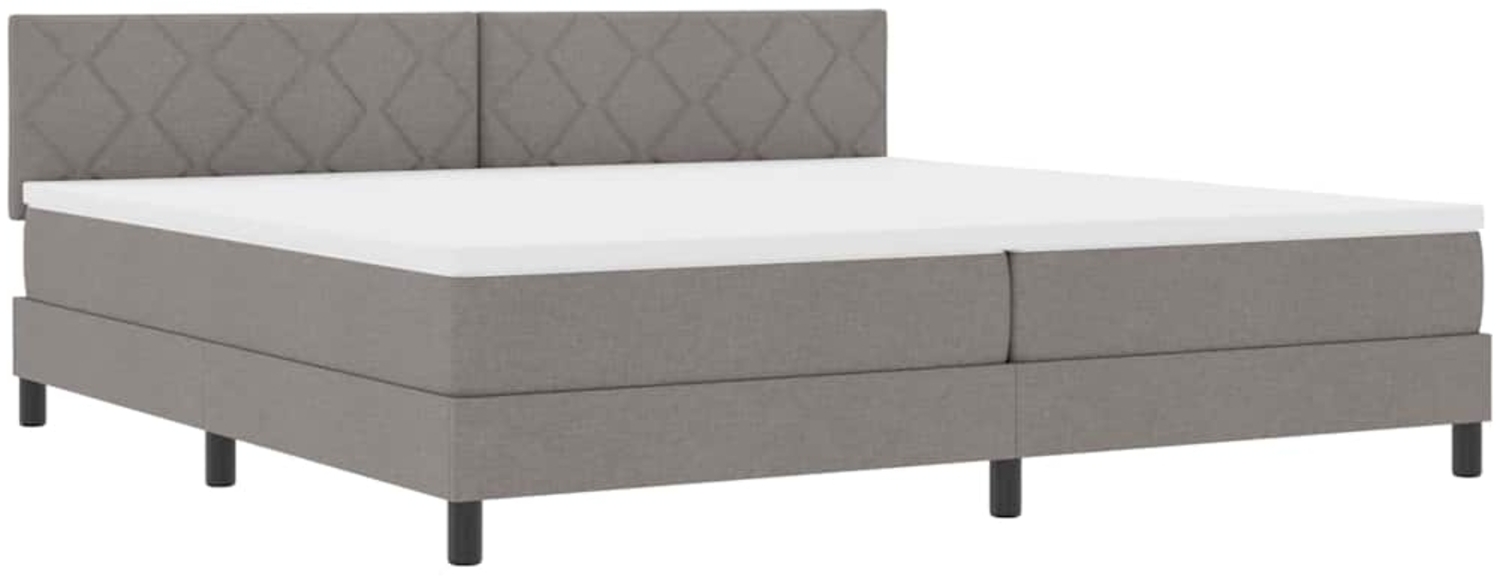 vidaXL Boxspringbett mit Matratze Taupe 200x200 cm Stoff 3338794 Bild 1