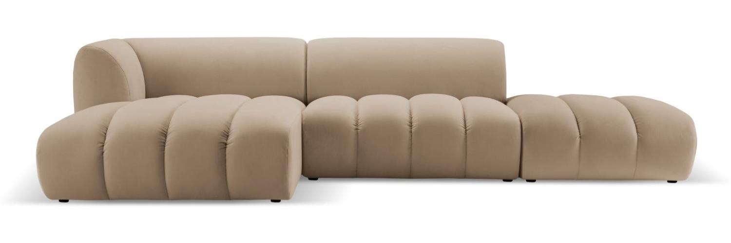 Micadoni Modulares Ecksofa offen Harry 5-Sitzer Links Samtstoff Sand Bild 1