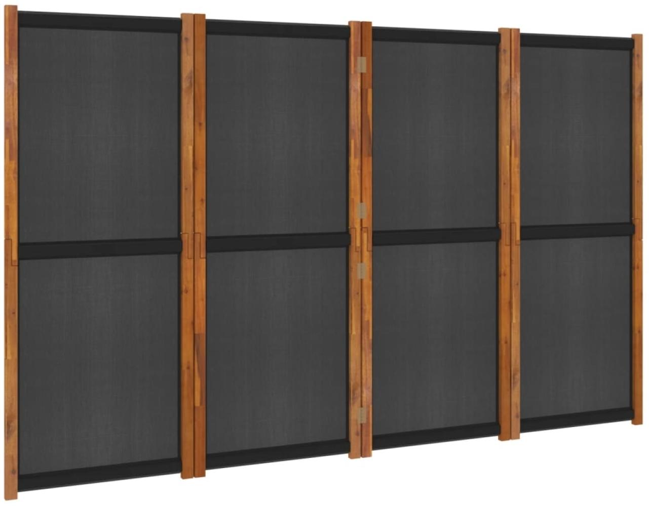 vidaXL 4-tlg. Raumteiler Schwarz 280x180 cm 319180 Bild 1