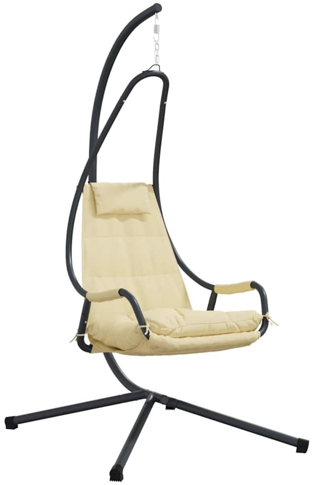 vidaXL Hängendes Ei-Stuhl Beige 94 x 107 x 196,5 cm Stahl 42003855 Bild 1