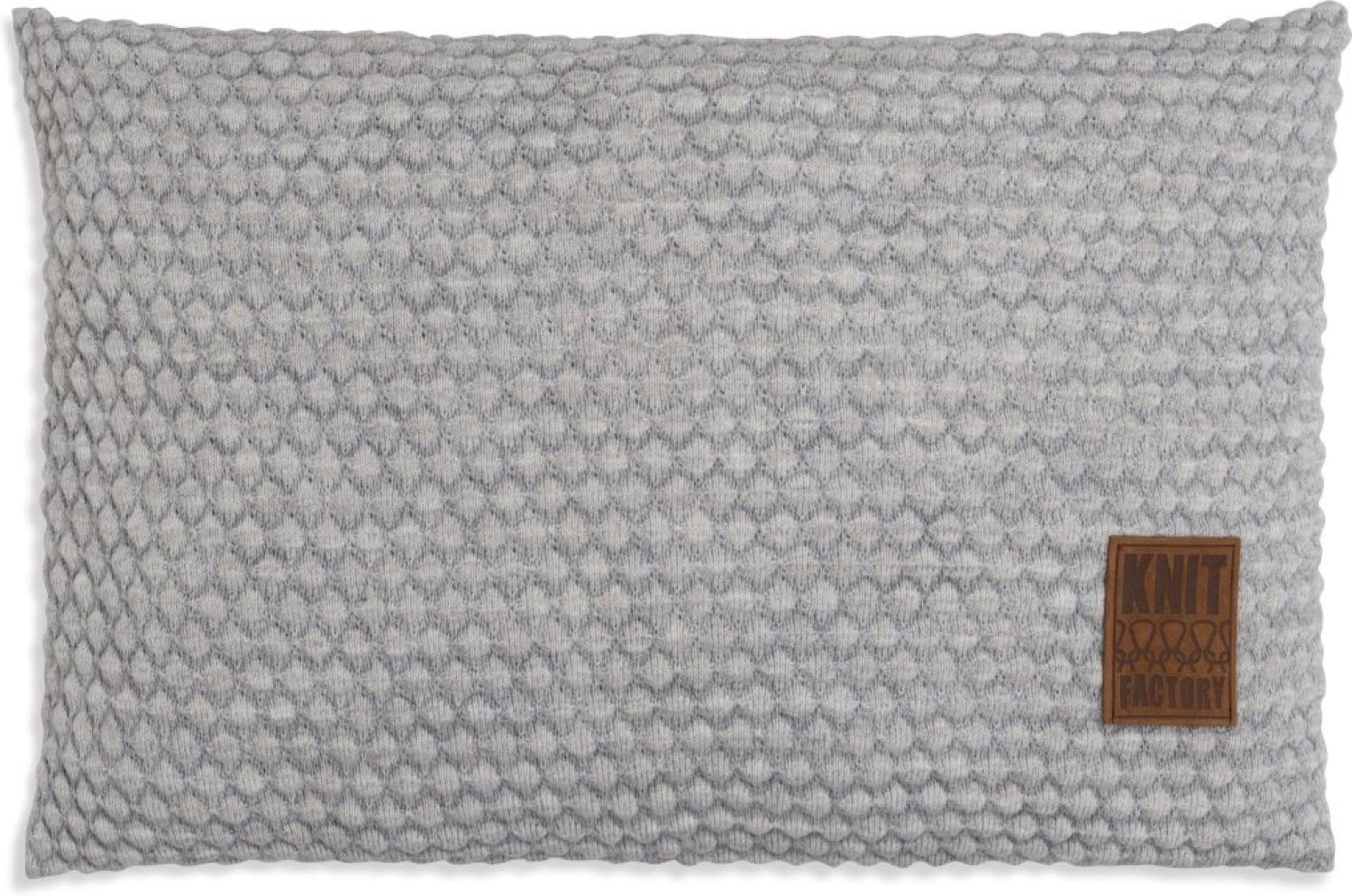 Knit Factory Juul Kissen 60x40 cm Wabe Beige Grau Bild 1