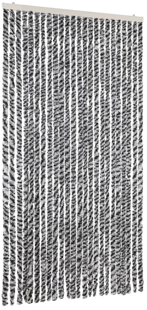 vidaXL Fliegenvorhang Grau, Schwarz und Weiß 100x230 cm Chenille 377338 Bild 1