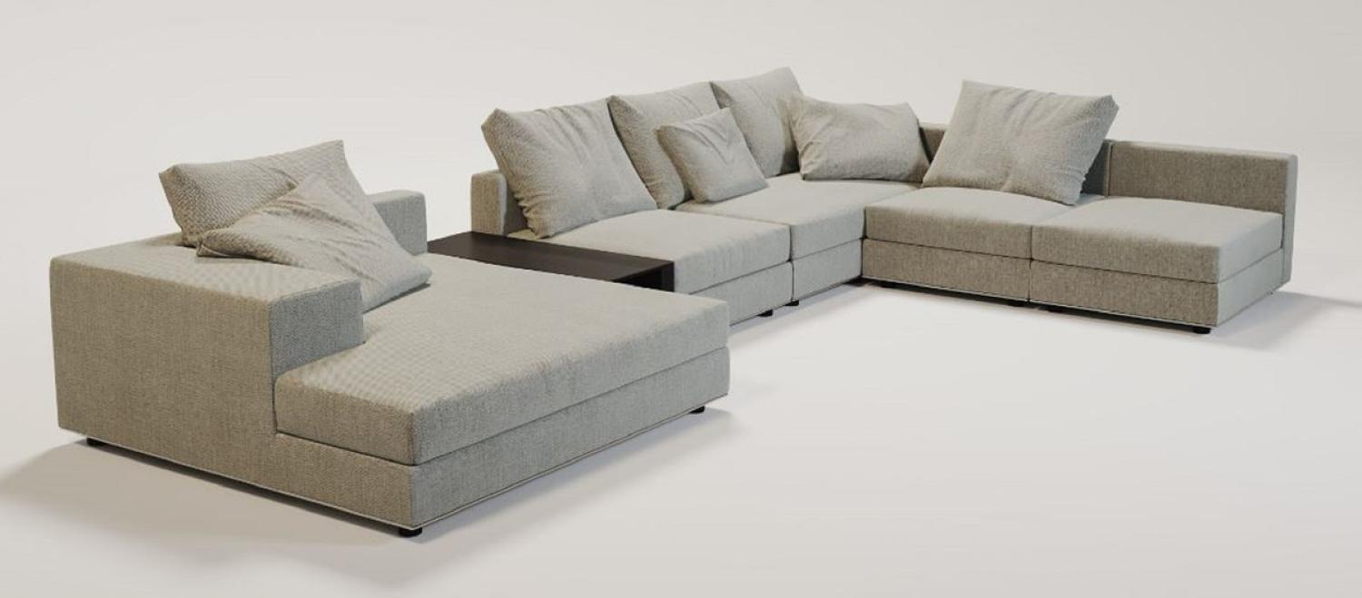 Casa Padrino Luxus Ecksofa Grau / Schwarz / Silber 430 x 319 x H. 60 cm - Edles Wohnzimmer Sofa mit Kissen - Luxus Möbel - Luxus Qualität Bild 1