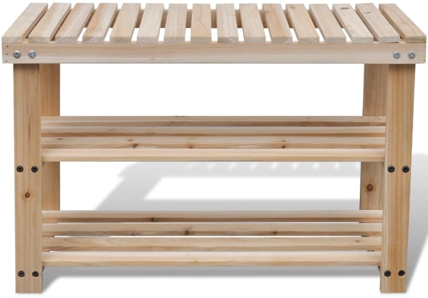 vidaXL 2-in-1 Schuhregal mit Sitzfläche Massivholz Tanne 241067 Bild 1
