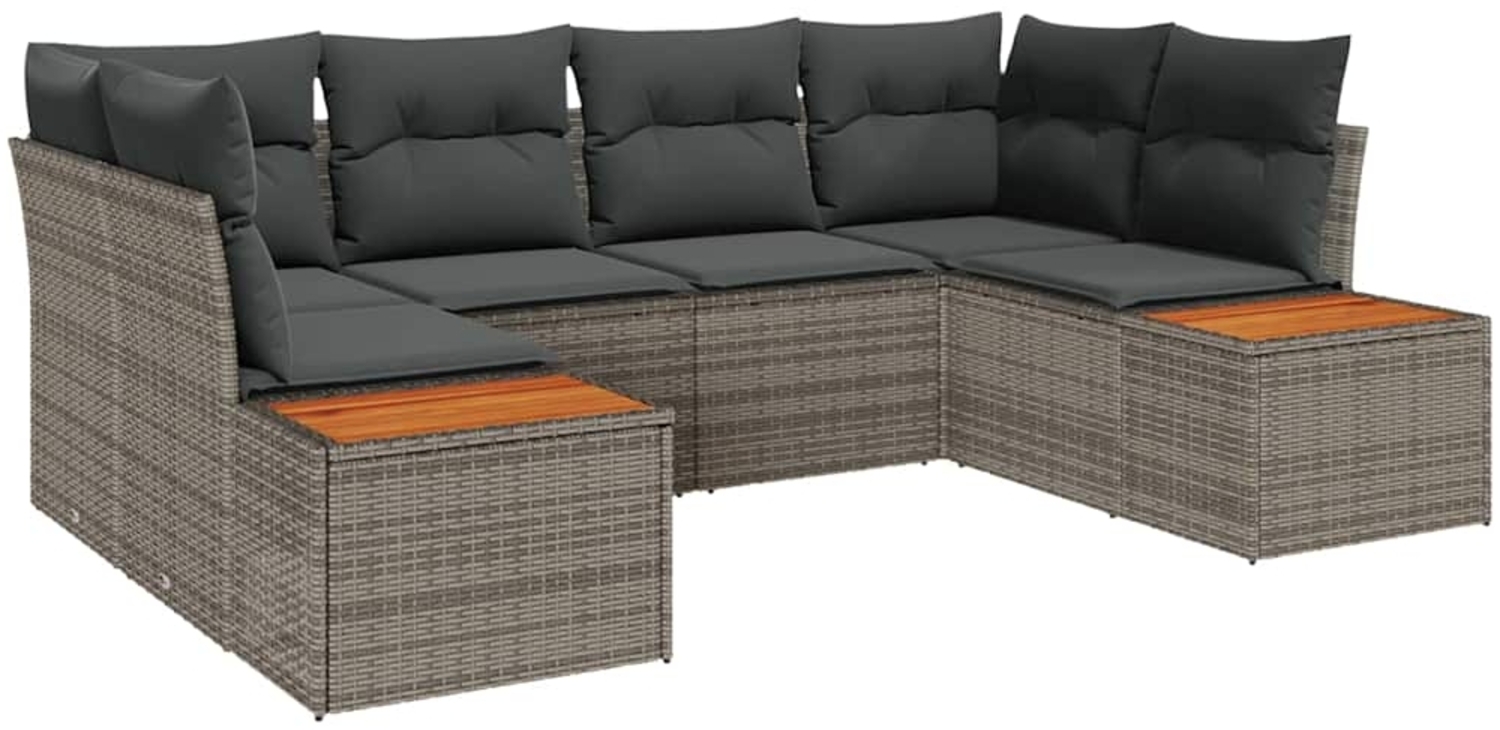 vidaXL Garten-Sofa-Set 6 pcs Grau 234 x 154 x 85 cm Poly Rattan 3356824 Bild 1