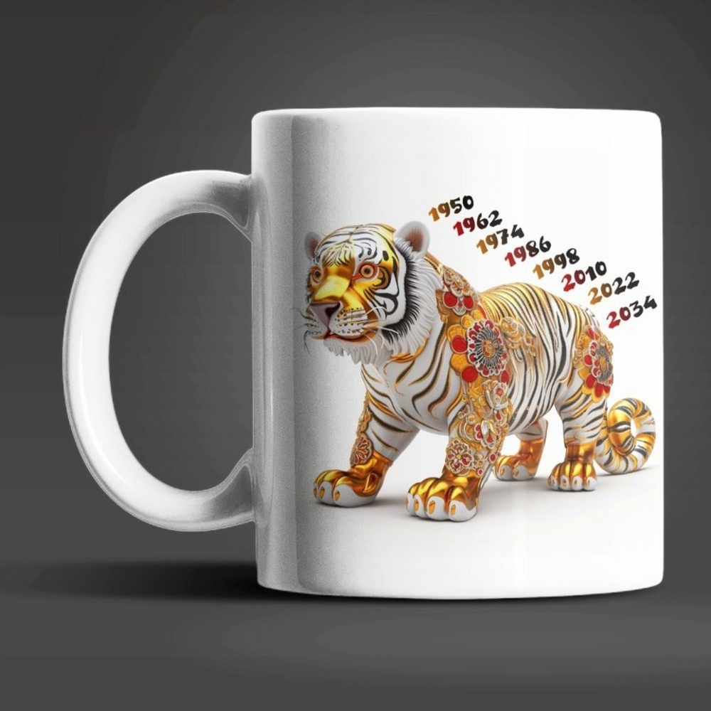 WS-Trend Tasse Tiger Chinesisches Jahres Sternzeichen Kaffeetasse Teetasse, Keramik Bild 1