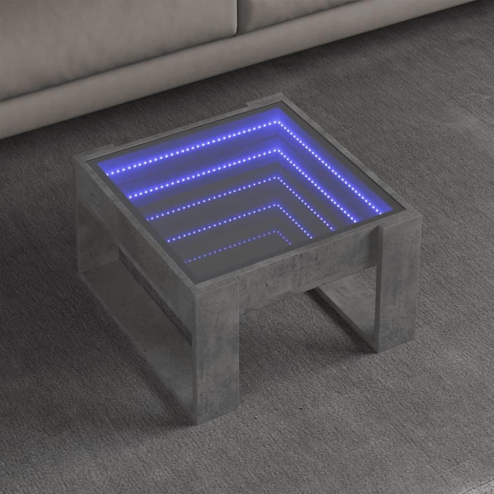 vidaXL Couchtisch mit Infinity-LED Betongrau 50x53x30 cm 847626 Bild 1