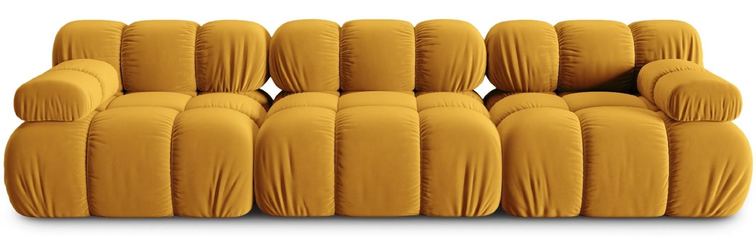 Micadoni Modulares Sofa Bellis 3-Sitzer Samtstoff Gelb Bild 1