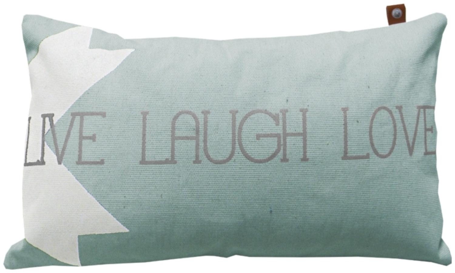 Overseas Kissen 'Live Laugh Love', 60% Polyester, 40% Baumwolle, in Ice, 30 x 50 cm Bild 1