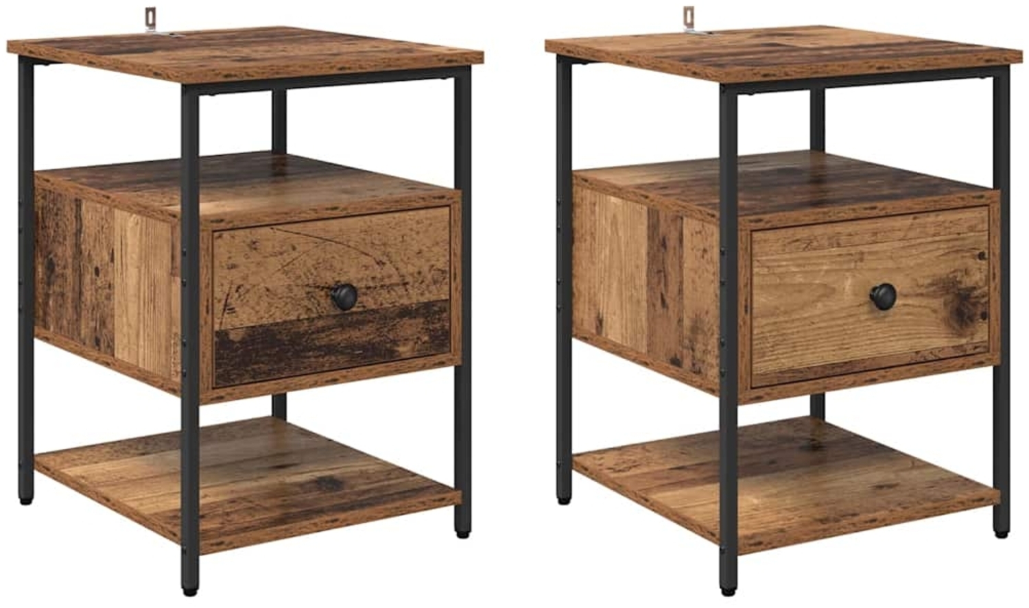 vidaXL Nachttisch 2 pcs Altholz 40 x 42 x 56 cm Holzwerkstoff 881875 Bild 1