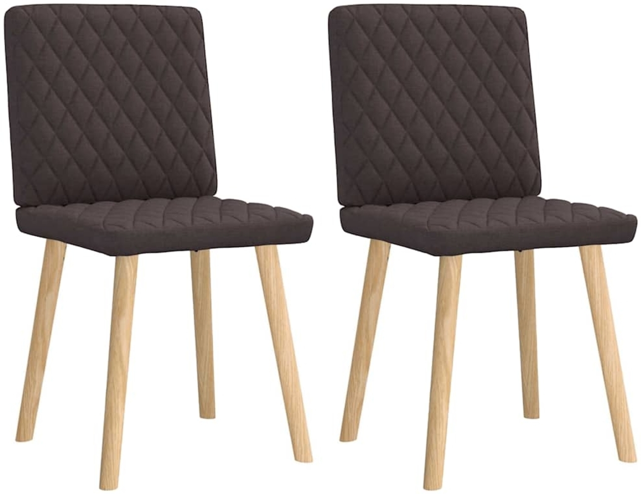 vidaXL Esszimmerstühle 2 Stk. Dunkelbraun Stoff 4101125 Bild 1