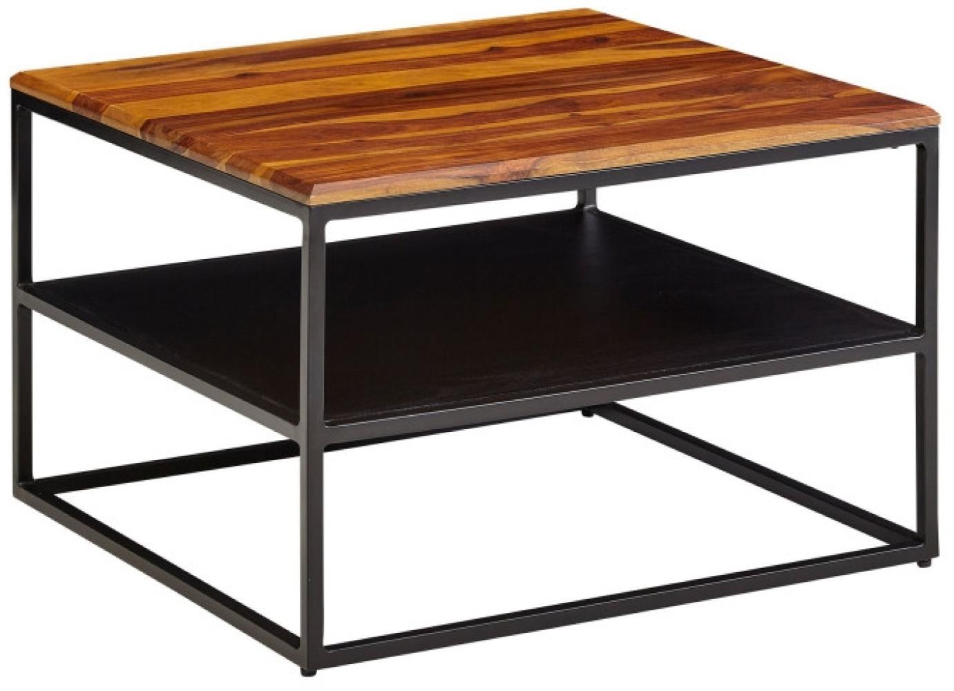 Couchtisch 60 x 60 x 40 cm Sheesham Massivholz / Metall Wohnzimmertisch [WL6.734] Bild 1