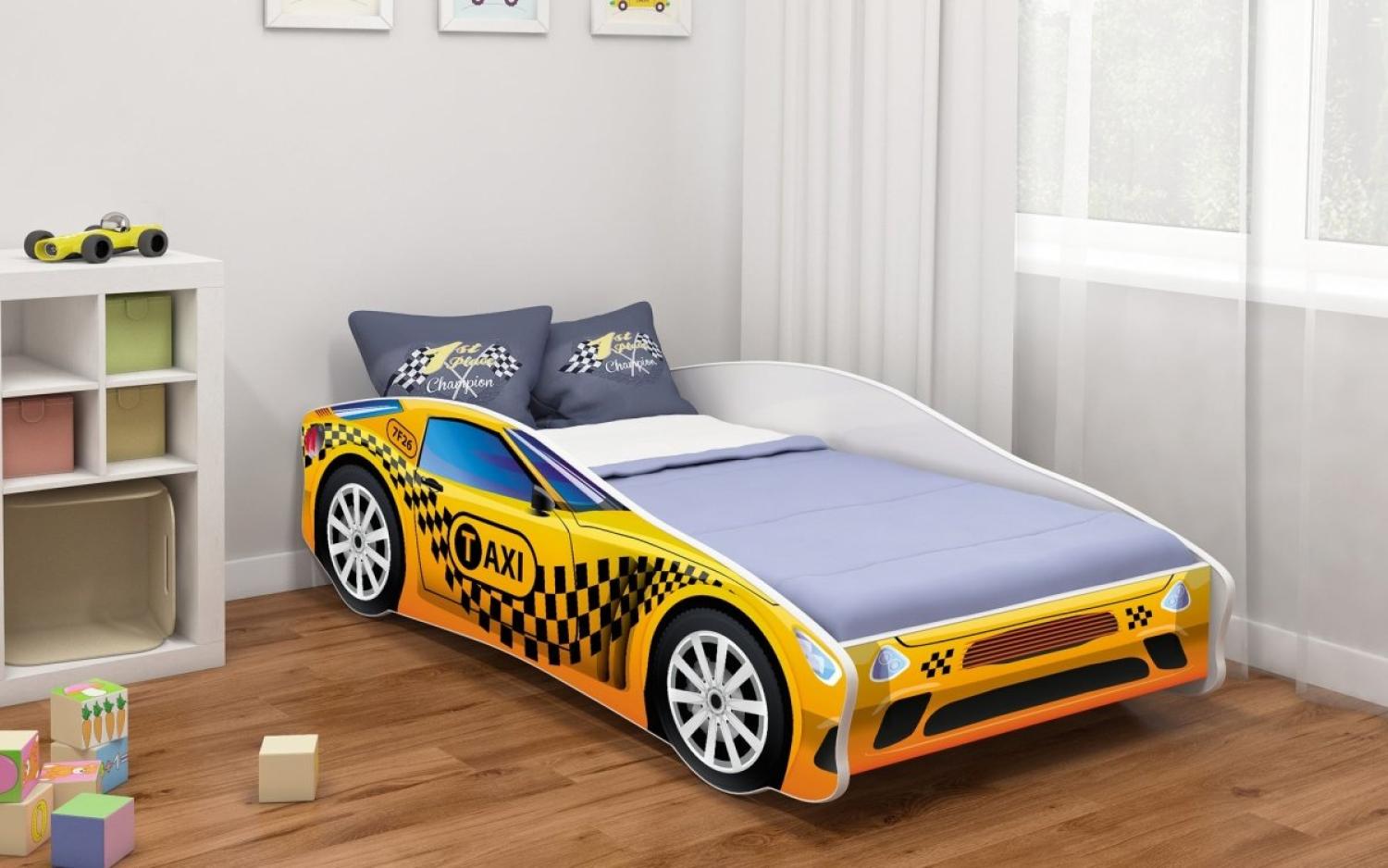 Kinderbett Car mit verschiedenen Motiven 140x70 Taxi Bild 1