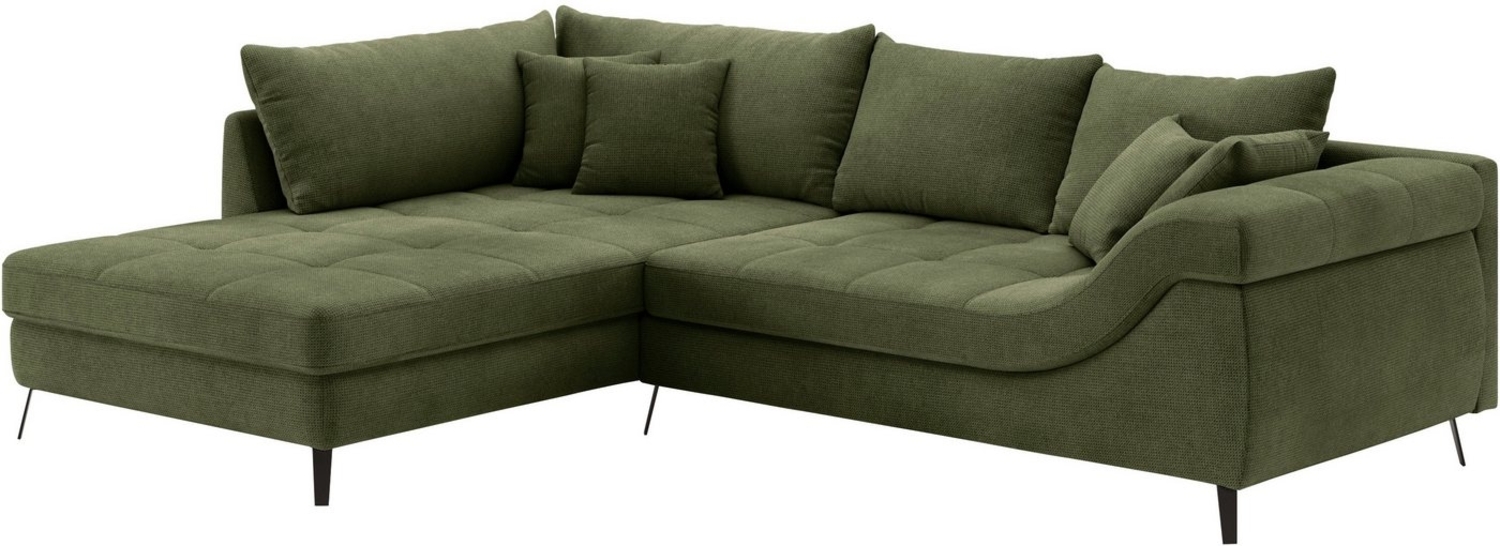 Mr. Couch Ecksofa Portofino L-Form, 4 Bezugsqualitäten, 13,5 cm hohe Metall-Profilfüße in matt-schwarz Bild 1