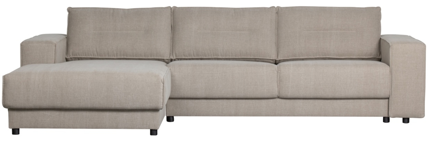 Chaiselongue Randy aus Leinenstoff Links, Beige Bild 1