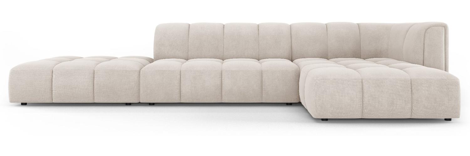 Micadoni Modulares Ecksofa Serena 5-Sitzer offene Seite, Strukturierter Stoff, Beige, Rechts Bild 1