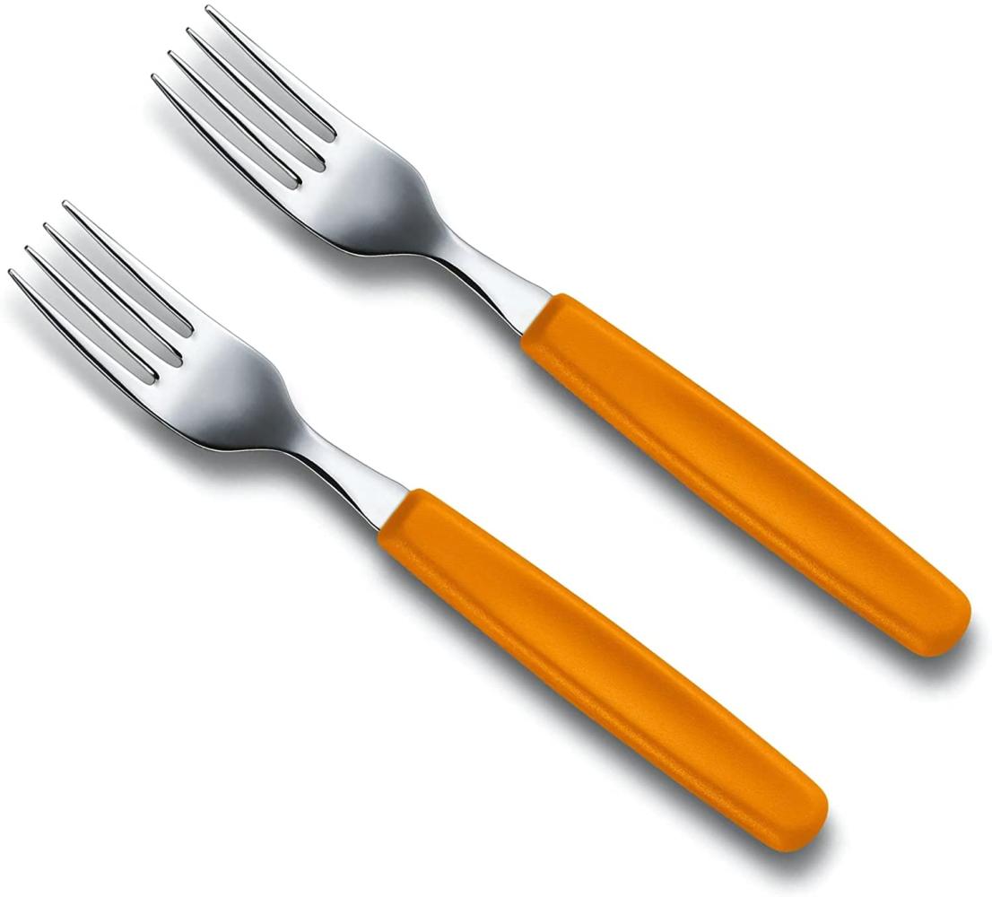 2 Stück Victorinox Tafelgabel Steakgabel Edelstahl (2er Pack, Orange) Bild 1