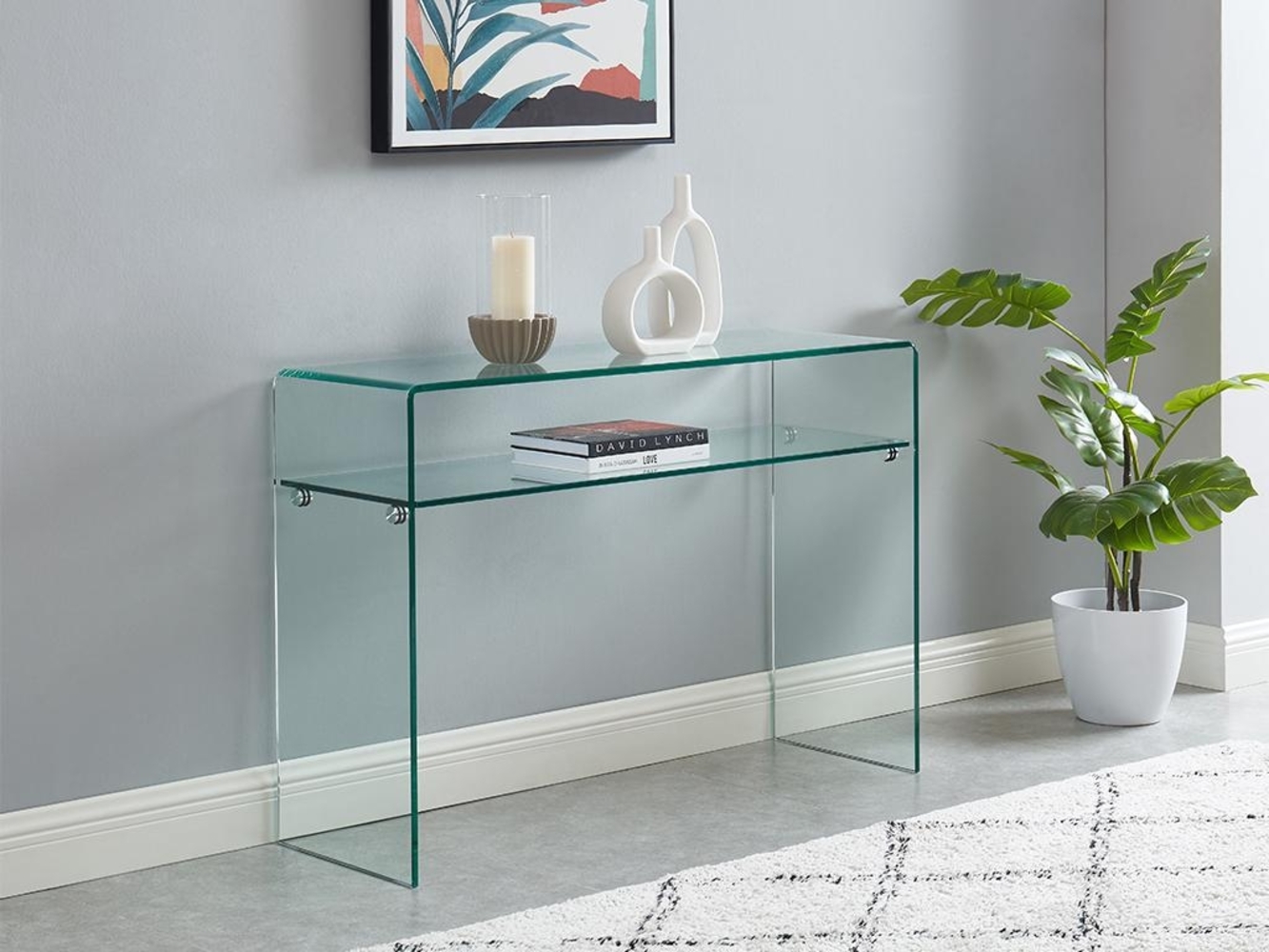 Vente-unique - Wandkonsole mit Ablage - Sicherheitsglas - Transparent - STILEOS Bild 1