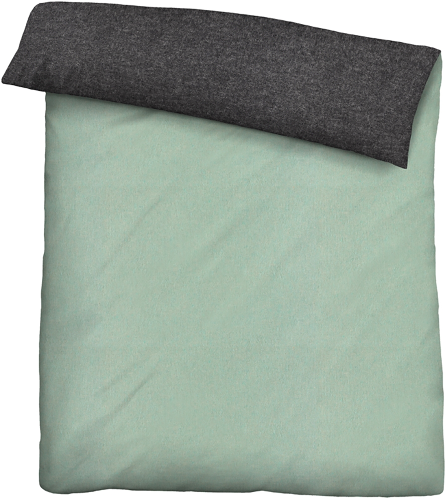 biberna Melange-Flanell Bettwäsche 0840500 MELANGE UNI, mint, 1x 200x200 cm + 2x 80x80 cm Bild 1