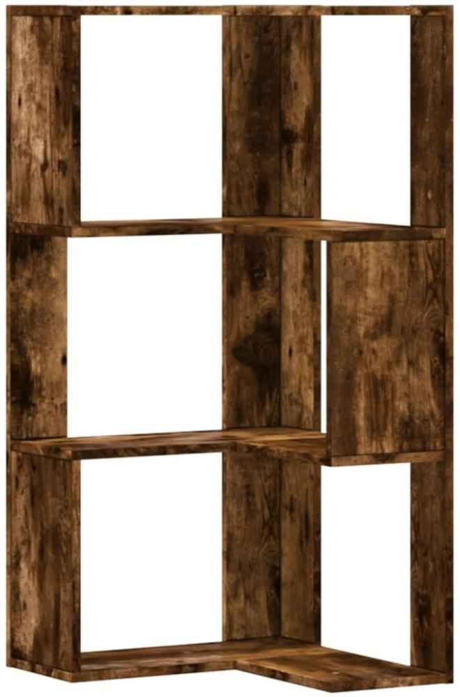 vidaXL Eck-Bücherregal 3 Böden Räuchereiche 50x50x102 cm Holzwerkstoff 852595 Bild 1