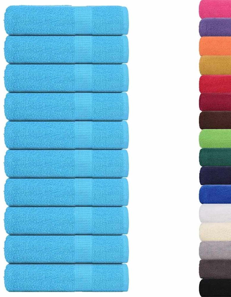 vidaXL Duschtücher 10 Stk. Türkis 70x140 cm 360 g/m² 100% Baumwolle 136979 Bild 1