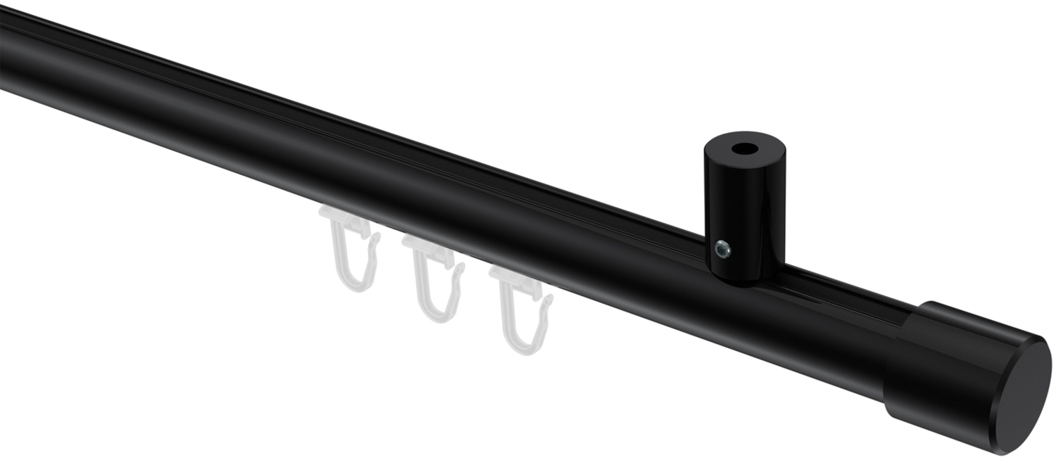 Innenlauf-Gardinenstangen-Set Sonius Santo 140 cm, 1-läufig, 20 mm Ø Schwarz Bild 1