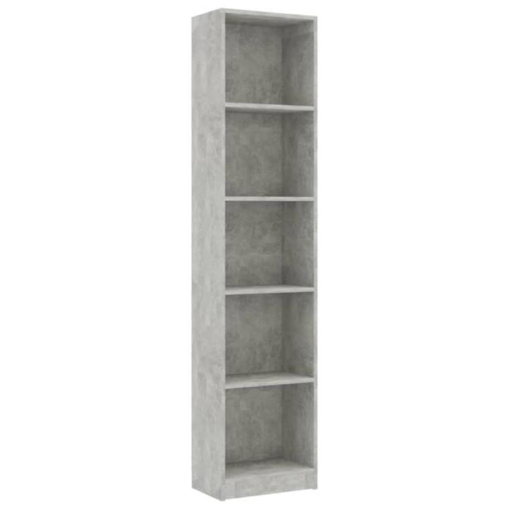 vidaXL Bücherregal 5 Fächer Betongrau 40x24x175 cm Holzwerkstoff 800850 Bild 1