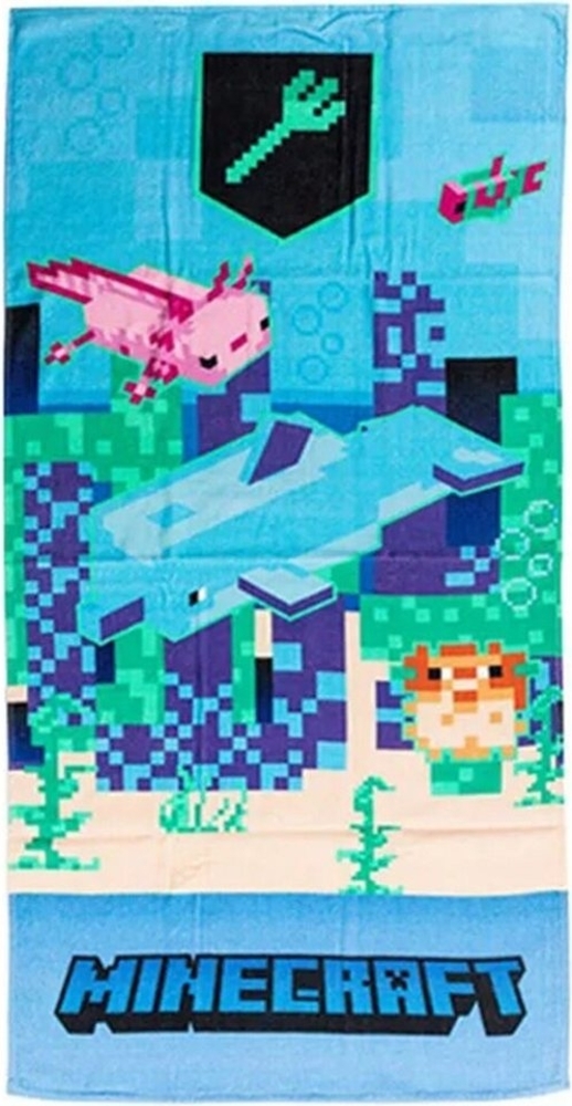 Minecraft Badetuch Minecraft Trident Badetuch, Strandtuch 70x140cm 100% Baumwolle, 100% Baumwolle (1-St) Bild 1
